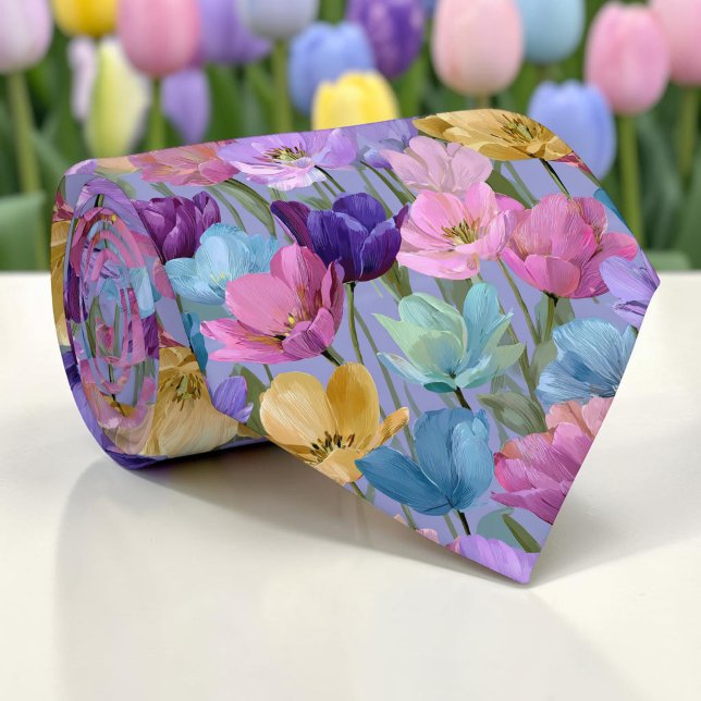 Gravata de Pescoço Floral de Tulipa de Primavera (Criador carregado)