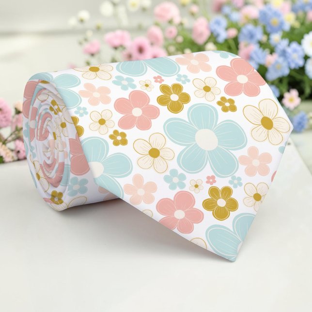 Gravata de Pescoço Floral Retro Primavera (Criador carregado)