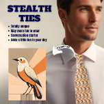 Gravata de Pescoço Furtivo de Aves Retro<br><div class="desc">De certa forma,  parece uma gravata típica de homens,  mas de perto é tudo amor de BIRD. Perfeito para pássaros,  observadores de pássaros,  nerd de pássaros,  ornitólogos etc...  Ilustração retrorativa em tons de pêssego e cinza antigos. conteúdo genérico.</div>
