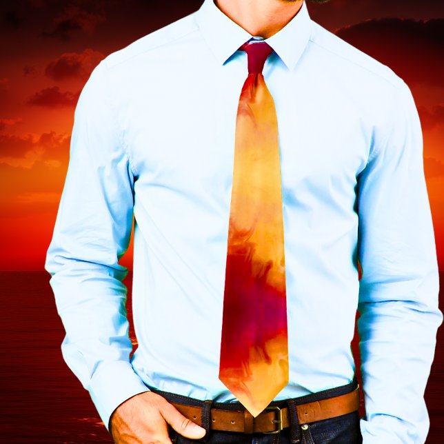 Gravata de pescoço laranja enferrujado de aquarela (Modern Abstract Watercolor Rust Orange Neck Tie)