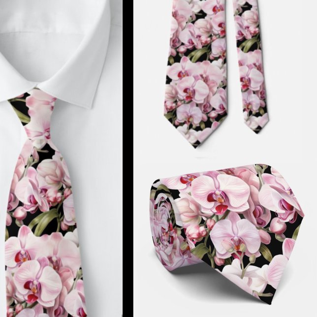 Gravata de Pescoço Orquídea Rosa (Criador carregado)