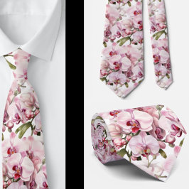 Gravata de Pescoço Orquídea Rosa
