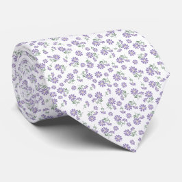 Gravata de pescoço roxa lavanda floral