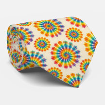Gravata de Pescoço Tie Dye Psicodélica Arco-íris