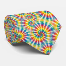 Gravata de Pescoço Tie Dye Psicodélica Arco-íris
