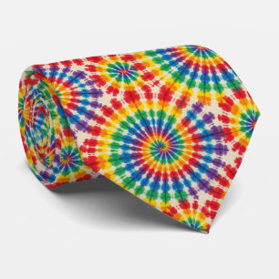 Gravata de Pescoço Tie Dye Psicodélica Arco-íris