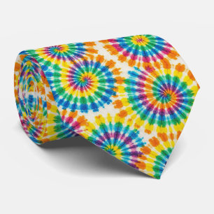 Gravata de Pescoço Tie Dye Psicodélica Arco-íris