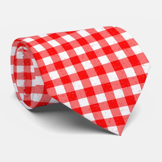Gravata de Pescoço Vermelho e Branco com Padrões G (Rolled)