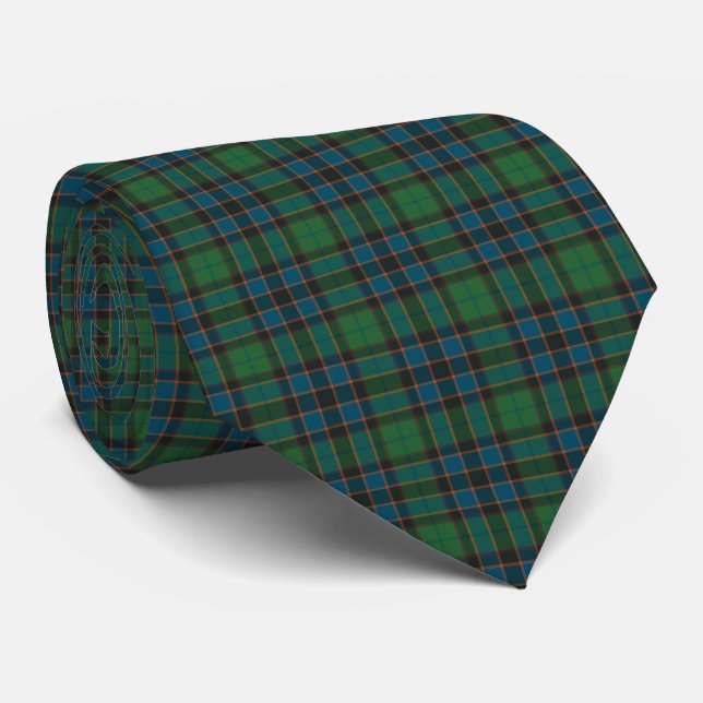 Gravata de Pescoço Xadrez Tartã Verde Azul Laranja (Rolled)
