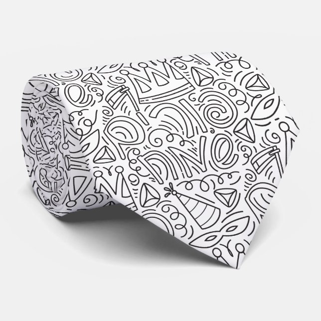 Gravata de Purim em Estilo Desenho à Mão (Rolled)