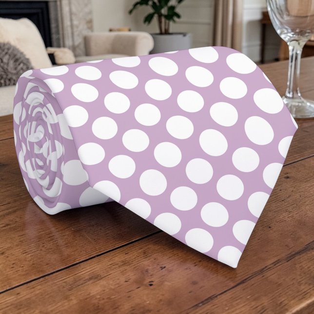 Gravata de seda com bolinhas brancas em fundo lava (Criador carregado)