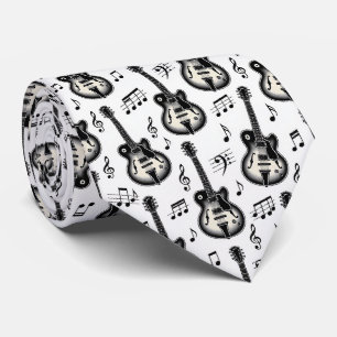 Gravata de seda falsa para músico   Notas musicais