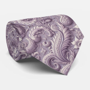 Gravata de seda lavanda com relevo em Jacquard Pai