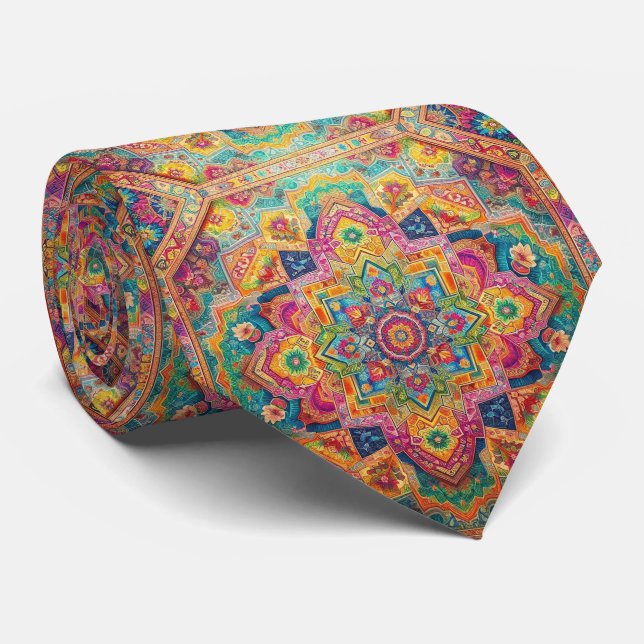 Gravata de seda persa de luxo | Designer (Rolled)