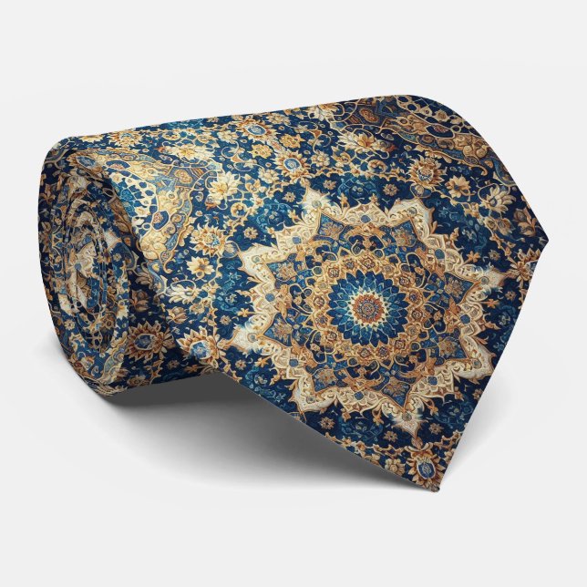 Gravata de seda persa de luxo estilo designer (Rolled)