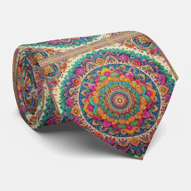 Gravata de seda persa de luxo estilo designer | Fa (Rolled)