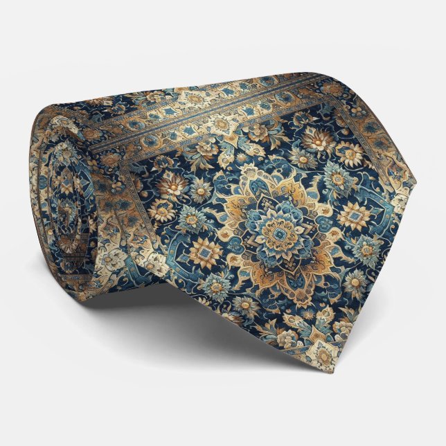 Gravata de seda persa de luxo estilo designer | Fa (Rolled)