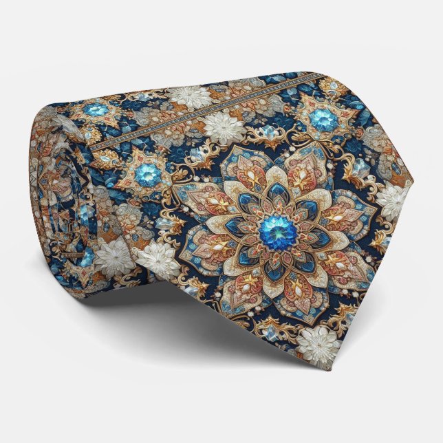 Gravata de seda persa de luxo estilo designer | Fa (Rolled)