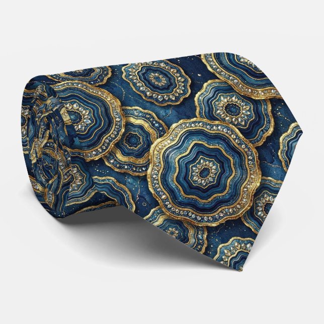 Gravata de Terno de Luxo | Gravata Azul Marinho +  (Rolled)