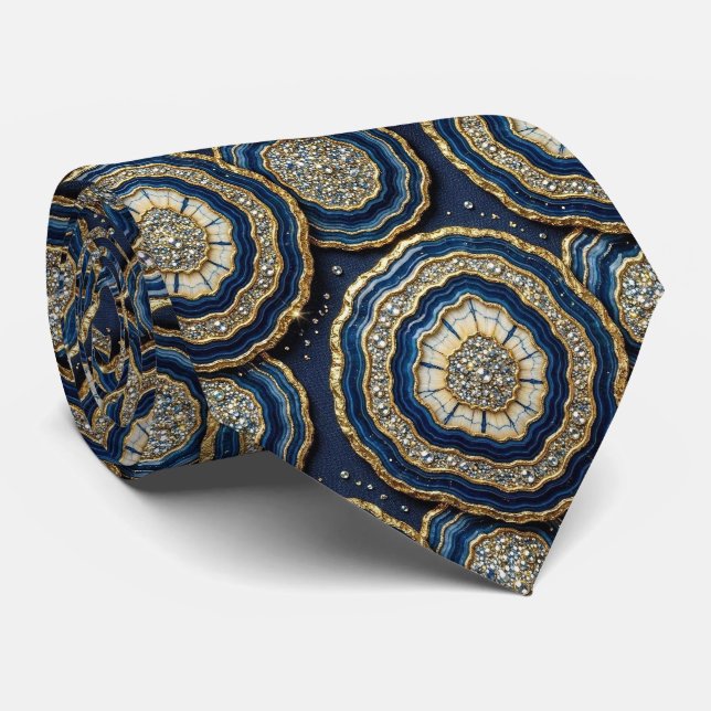 Gravata de Terno de Luxo | Gravata Azul Marinho +  (Rolled)