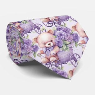 Gravata de Ursinho de Pelúcia Roxo Lilás