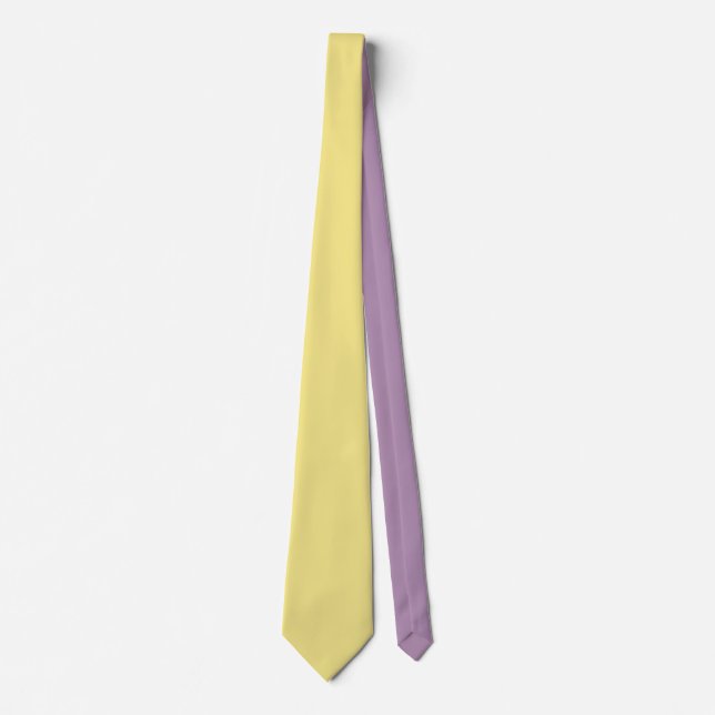 Gravata Decoração amarelo macio e pastel pronta para perso (Frente)