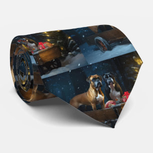 Gravata Decoração de Natal Trenó Boxer Snowy