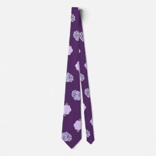 Gravata Deep Violet Floral Office Tie