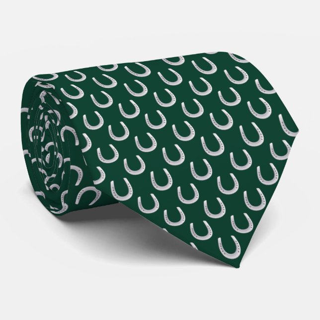 Gravata Derby com Estampa de Ferradura de Cavalos  (Rolled)