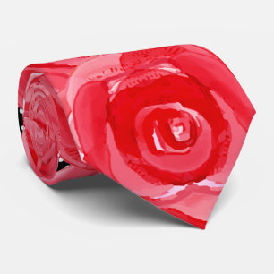 Gravata Derby Floral das Rosas vermelhas de Aquarela