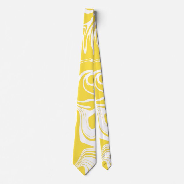 Gravata Derramar - Amarelo limão e branco (Frente)