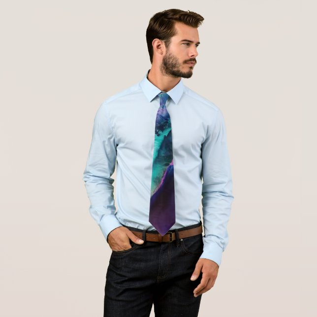 Gravata Desenho abstrato do Splash da Sereia por Paulele (In Situ)