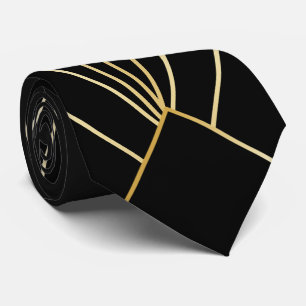 Gravata Desenho Art Déco Preto