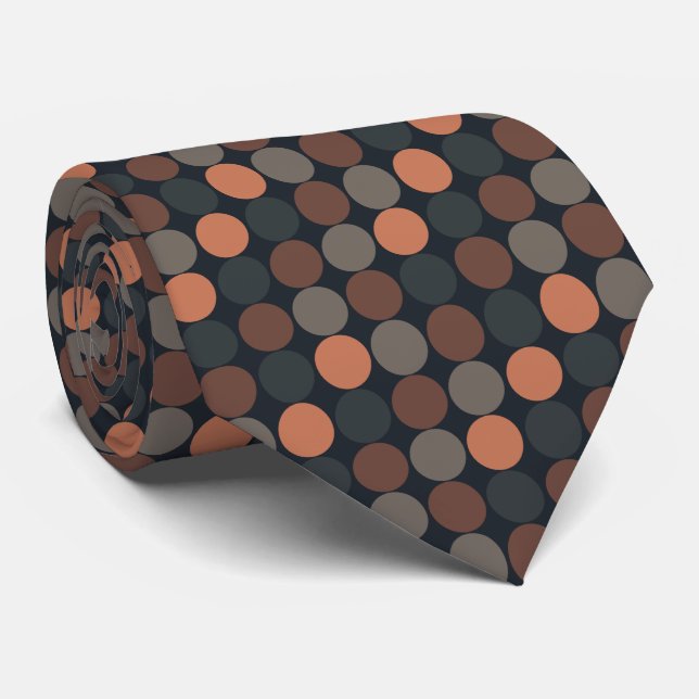 Gravata Desenho de Círculo Geométrico de Pontos da Terra E (Rolled)