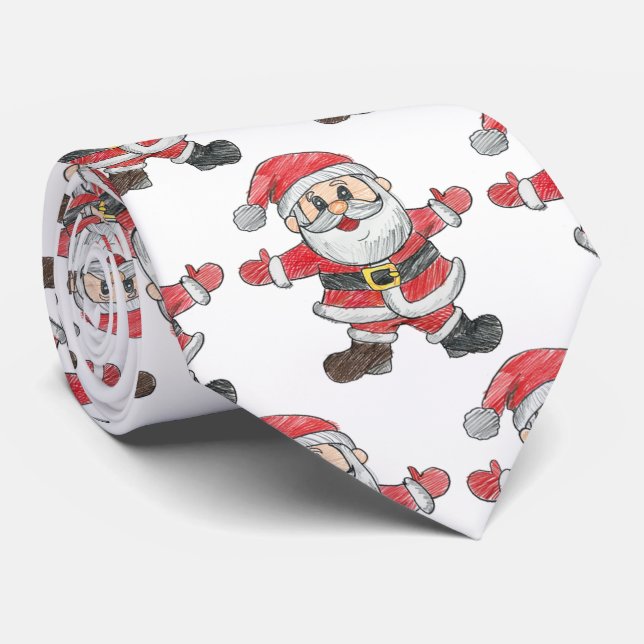 Gravata Desenho de Natal Personalizado para Crianças (Rolled)