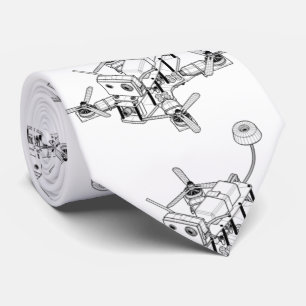 Gravata Desenho de Wireframe de um zangão de Quadcopter