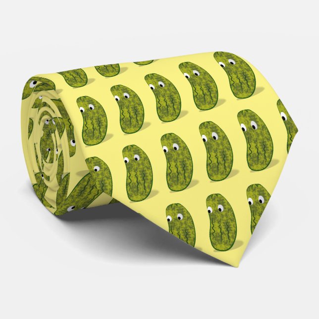 Gravata Desenho Fofo de Pepino em Cartoon (Rolled)