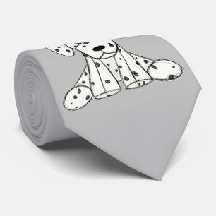 Gravata Desenho simples de um cão dalmata de pelúcia em pr
