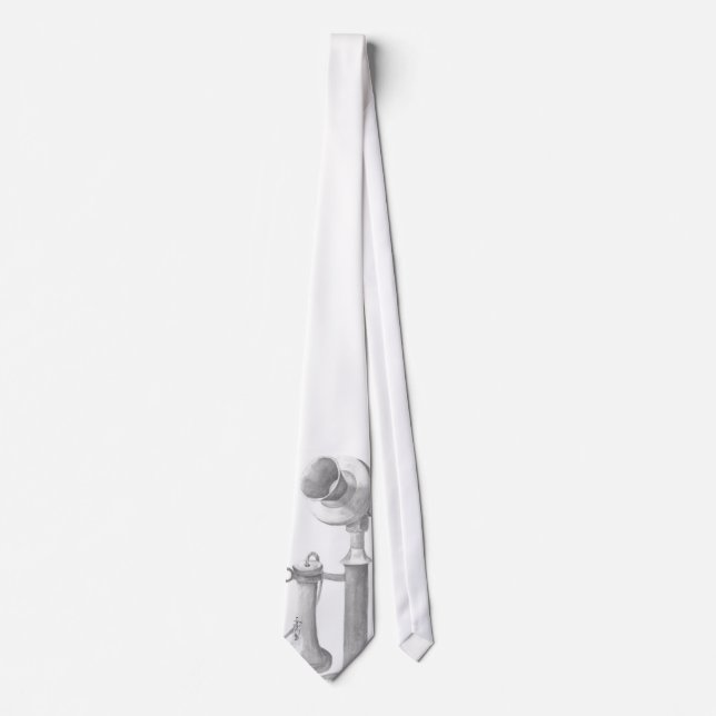 Gravata desenho telefônico único desenhado à mão (Frente)