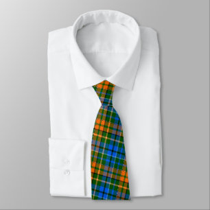 Gravata Desenho Xadrez Escocês Plaid Laranja Verde Azul