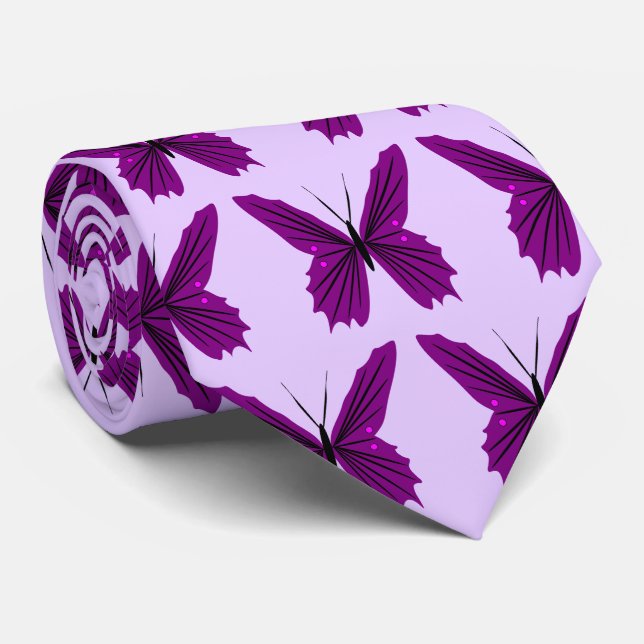Gravata Design da borboleta roxa (Rolled)