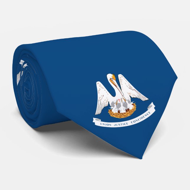 Gravata Design de Bandeira do Estado de Louisiana (Rolled)