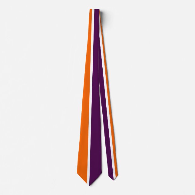 Gravata Design de Bloco de Cor Simples Púrpura Laranja Bra (Frente)