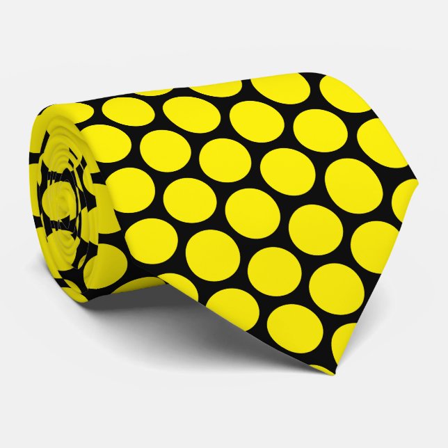 Gravata Design de Bolinhas amarela (Rolled)
