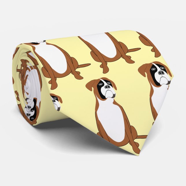 Gravata Design de Cachorro Boxer (Rolled)