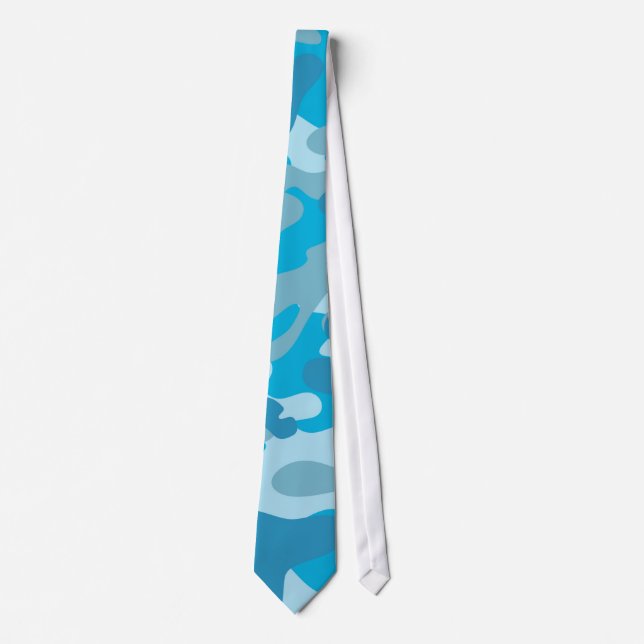 Gravata Design de Camas Azul e Cinza (Frente)