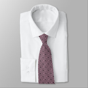 Gravata Design de chave grega - rosa e preto