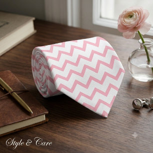 Gravata Design de Chevron moderno empilhado em estilo rosa
