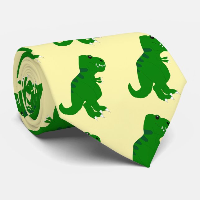 Gravata Design de Dinossauro T-Rex (Rolled)