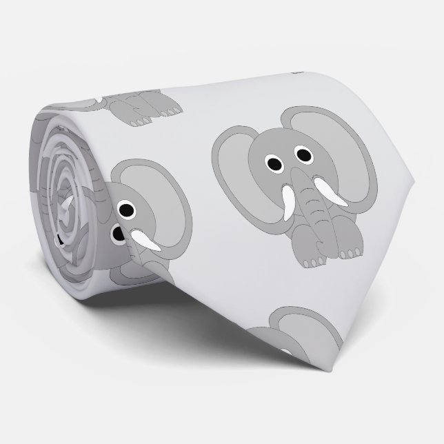 Gravata Design de Elefante (Rolled)